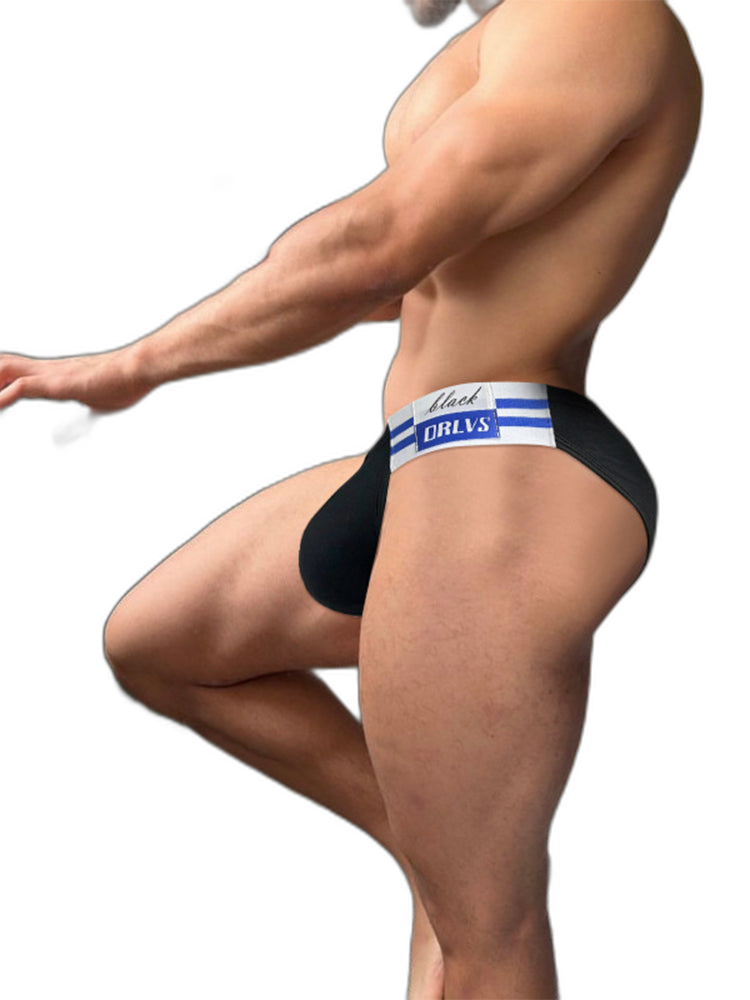 2-pack Men's High-cut Cotton Navy Striped Stretch Briefs
