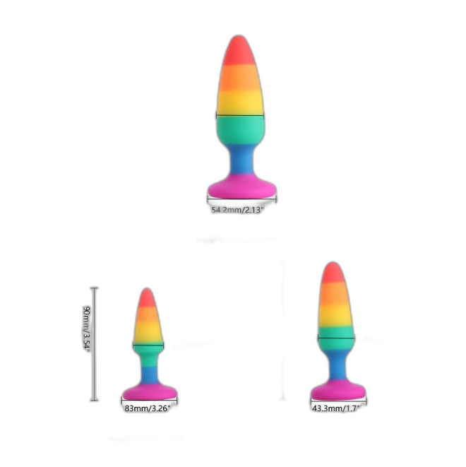 Rainbow Silicone Butt Plug