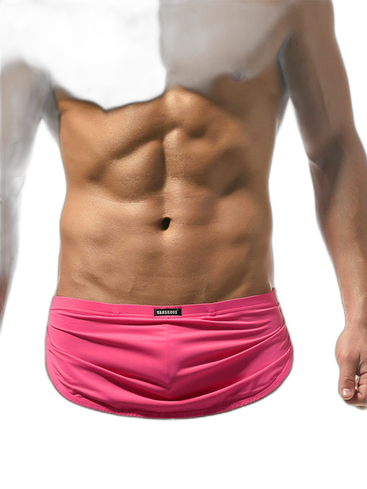 Men's Sexy Side Split  Boxers With Support Pouch