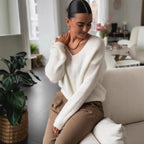 Fashionable And Comfortable Women's Sweater With A Dropped Shoulder Design
