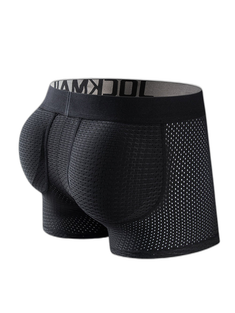 Sponge Cushion Mesh Buttock Boxer Briefs