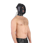 Prowler RED Leather Double Hood With Front Zipper Black