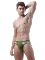 3 Pack Men's Mid-Rise Cotton Striped Briefs