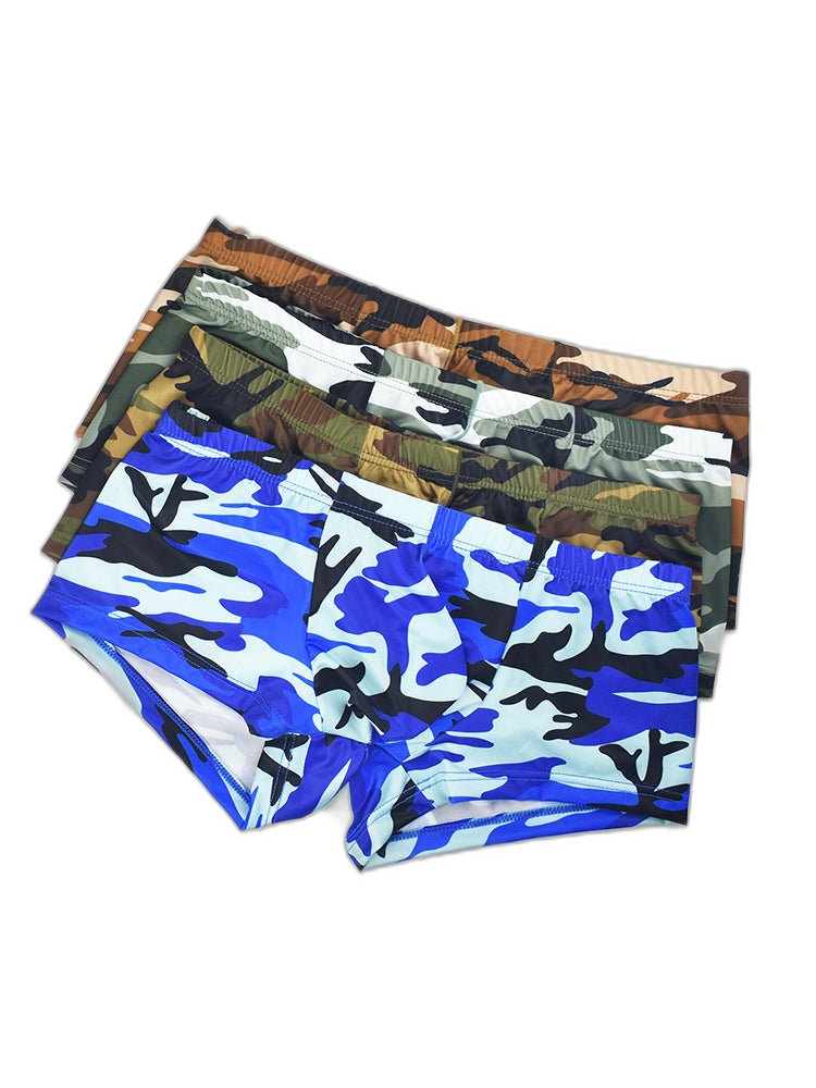 4-pack Men's Low-rise U-pouch Camouflage Boxer Briefs