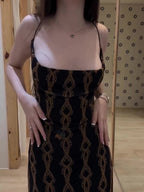 Sexy Backless Printed Maxi Dress