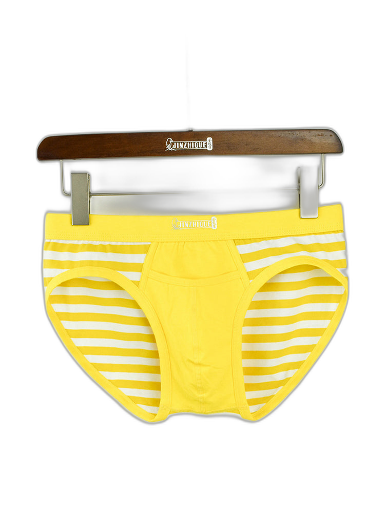 3 Pack Men's Mid-Rise Cotton Striped Briefs
