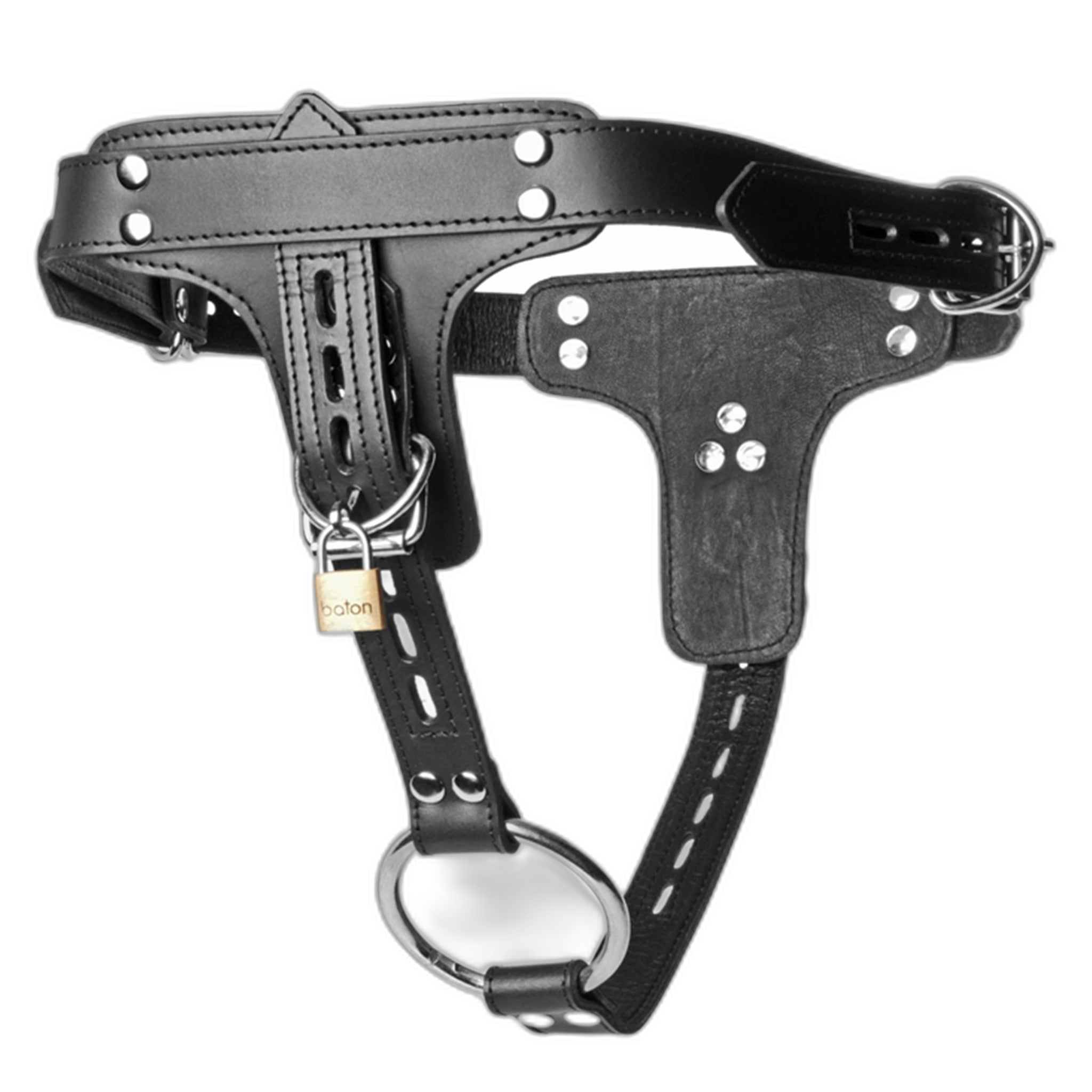 ruff GEAR Leather Locking Chastity Belt