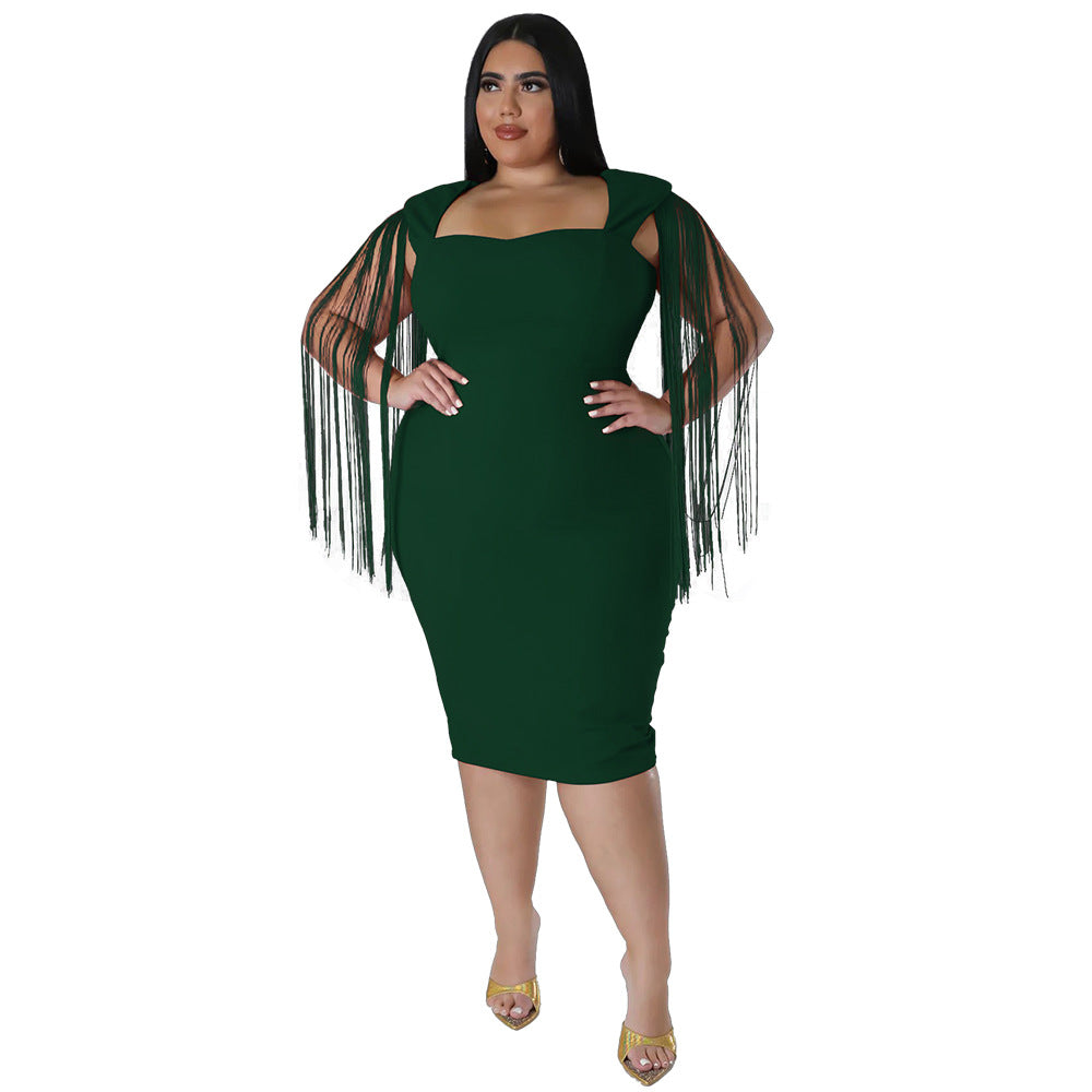 Sexy Tassel Sleeveless Elegant Figure-hugging Dress