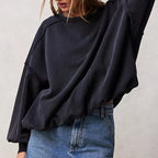 Multicolor Casual Loose-fit Long-sleeve Fringed Pullover Hoodie For Women