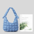 Simple Quilted Bubble Texture Cloud Pleated Handbag For Women