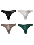 4-pack Men's Sexy Solid Color Letter Seamless Thong