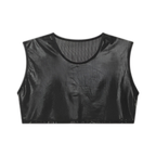 Shiny Sleeveless Crop Vest / Briefs