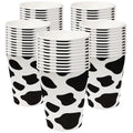 EaciTown 50 Pcs Cow Print Paper Cups – Cowgirl & Farm Birthday Party Supplies