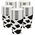 EaciTown 50 Pcs Cow Print Paper Cups – Cowgirl & Farm Birthday Party Supplies