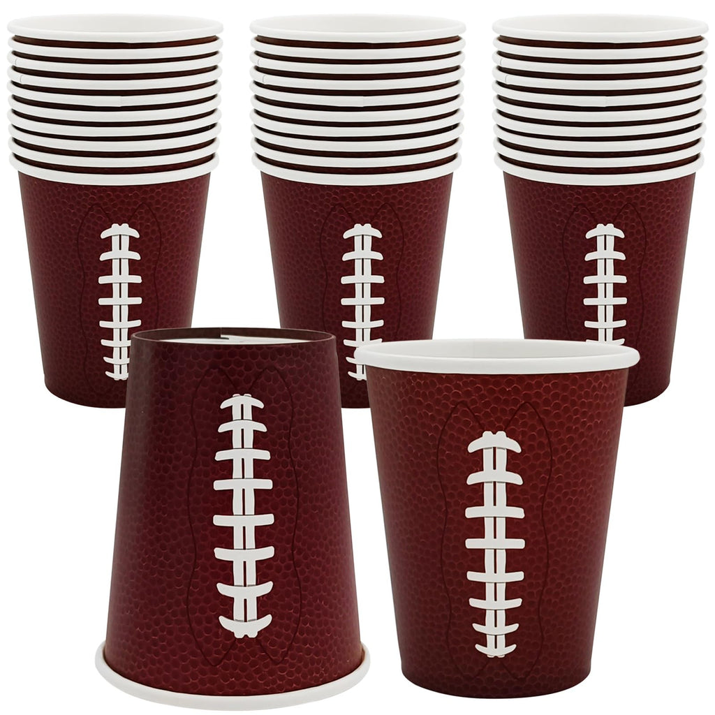 EaciTown Football Beverage Cups - 30 Count, Game Day & Party Cups with Football Design