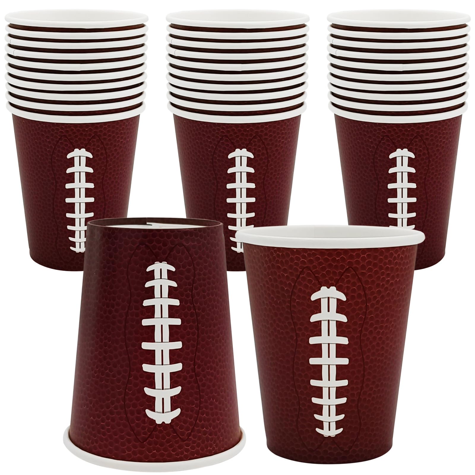 EaciTown Football Beverage Cups - 30 Count, Game Day & Party Cups with Football Design