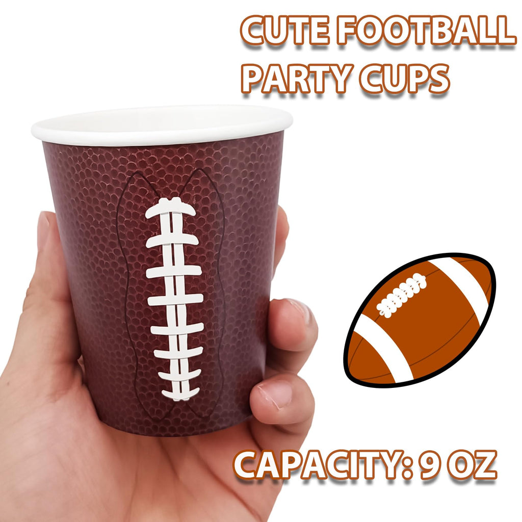EaciTown Football Beverage Cups - 30 Count, Game Day & Party Cups with Football Design