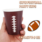 EaciTown Football Beverage Cups - 30 Count, Game Day & Party Cups with Football Design