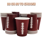 EaciTown Football Beverage Cups - 30 Count, Game Day & Party Cups with Football Design