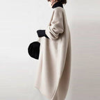 Women's Long Sleeve Mid-length Woolen Coat