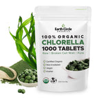 Earth Circle Organics Organic Chlorella Tablets 1000 Count | High Potency Chlorophyll Supplement | Broken Cell Wall for Absorption | Vegan, Kosher, Non-GMO | Pack of 3