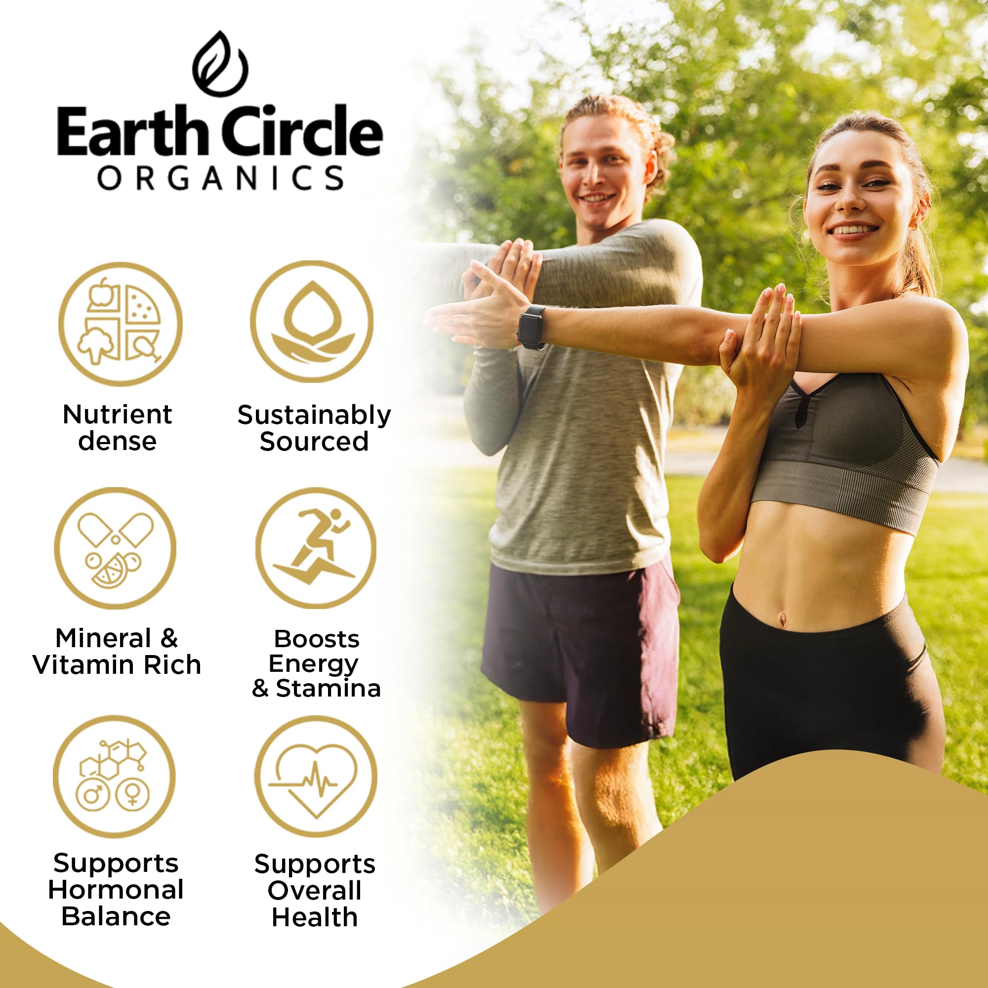 Earth Circle Organics Gelbes Maca-Wurzelpulver – Natürliches Superfood, Vegan, 227 g (2er-Pack)