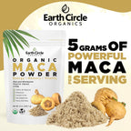 Earth Circle Organics Gelbes Maca-Wurzelpulver – Natürliches Superfood, Vegan, 227 g (2er-Pack)