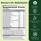 EarthFirst Organic Once Daily Multivitamin for Women 50+ - Bone, Energy & Heart Health (60 Count)