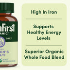 EarthFirst Organic Once Daily Multivitamin for Women 50+ - Bone, Energy & Heart Health (60 Count)