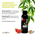 Earthly Body Edible Massage Oil - Strawberry, 2 fl oz | Vegan & Cruelty-Free