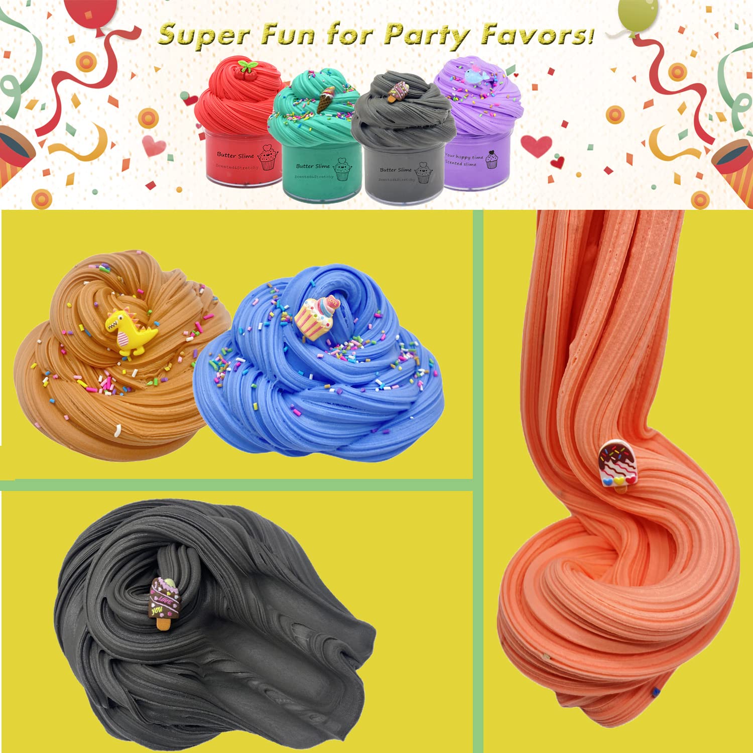 EASYCITY 41-Pack Mini Butter Slime Kit – Scented Slime Party Favors