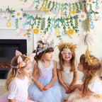 Easy Joy Daisy Flower Banner - Wildflower Paper Garland for Wall Decor and Boho Party Backdrops
