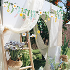 Easy Joy Daisy Flower Banner - Wildflower Paper Garland for Wall Decor and Boho Party Backdrops