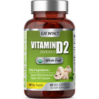 EAT INTACT Vegan Vitamin D 2000 IU | Organic Whole Mushroom, Two-Ingredient