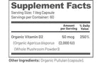 EAT INTACT Vegan Vitamin D 2000 IU | Organic Whole Mushroom, Two-Ingredient
