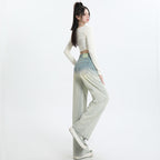 Gradient Design Straight-leg Pants Wide Leg Women's Clothing