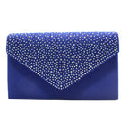 Satin Hot Drilling With Cover Dinner Bag European And American Clutch Chain Cross-shoulder Bag