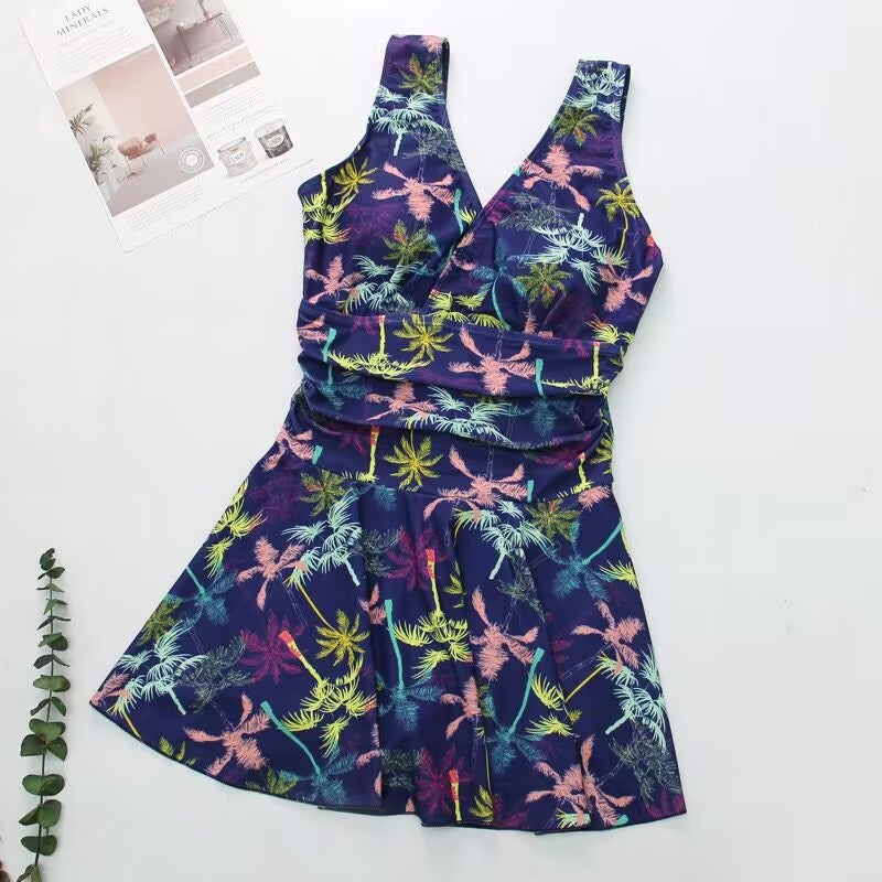 Foreign Trade Covering Belly Thin One-piece Swimsuit