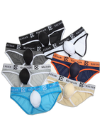 2 Pack Men's Sexy Mesh Front Opening Sponge Coaster Briefs