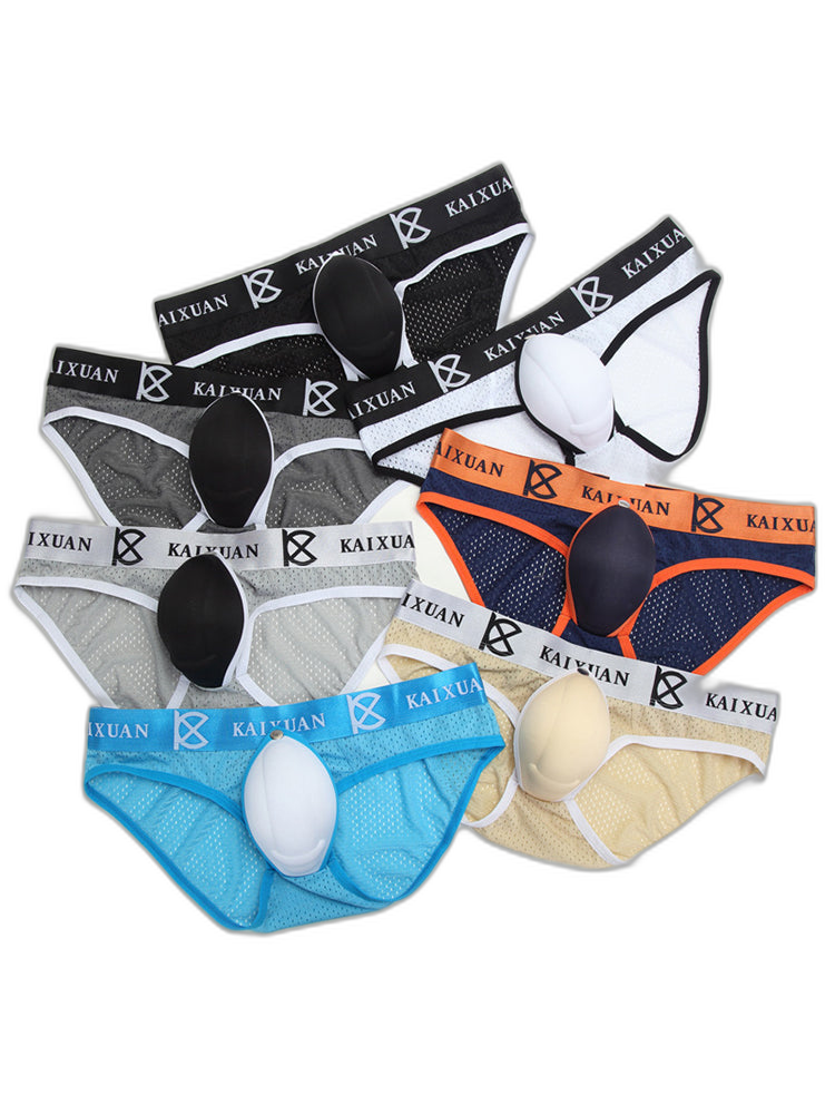 2 Pack Men's Sexy Mesh Front Opening Sponge Coaster Briefs