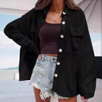Women's Solid-color Long-sleeve Blouse Jacket