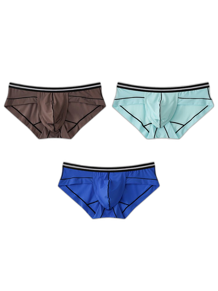 3 Pack Men's Semi-Transparent Comfortable Soft Skin-Friendly Minimalist Briefs