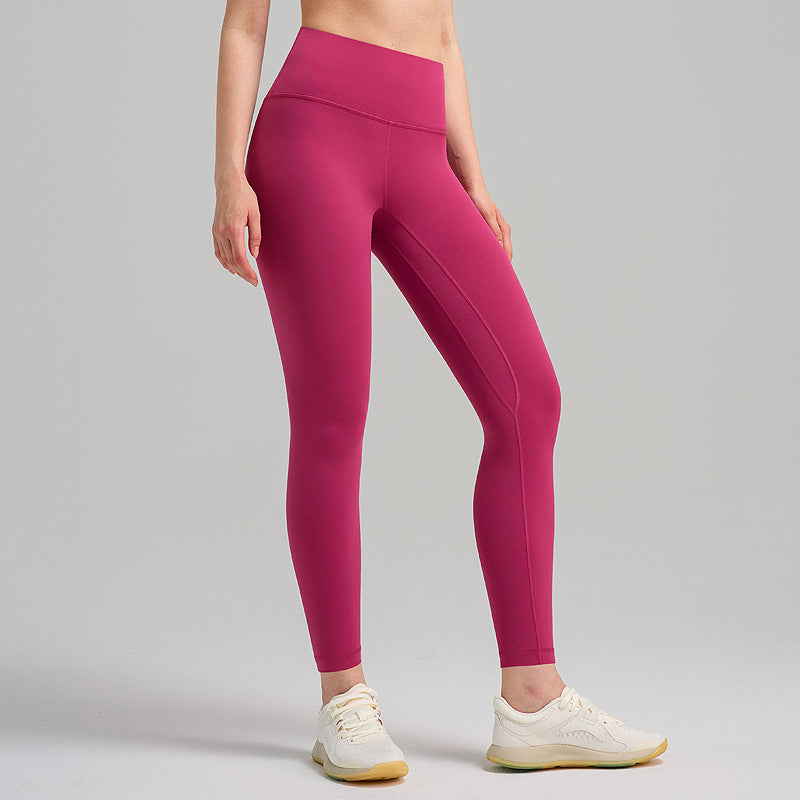 Womens High-Waist Butt-Lifting Fleece-Lined Nude-Feel Sports Tight Yoga Pants
