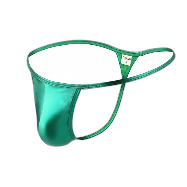 Shiny PU Leather Thong