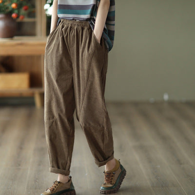 Retro Corduroy Harlan Pants Female