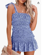 European And American Fold Ruffled Tied Dress
