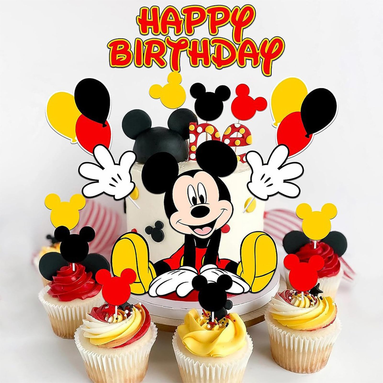 EBWHOLE Birthday Cake Toppers - Cute Mouse Decorations for Cakes & Cupcakes