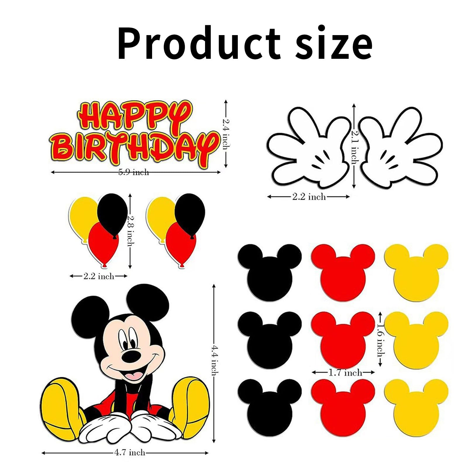 EBWHOLE Birthday Cake Toppers - Cute Mouse Decorations for Cakes & Cupcakes