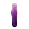 Summer Slim-fit Sexy Strapless Ombre Midi Dress