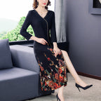 Women's Ninth Sleeve Mid-length Fashion Style Dress